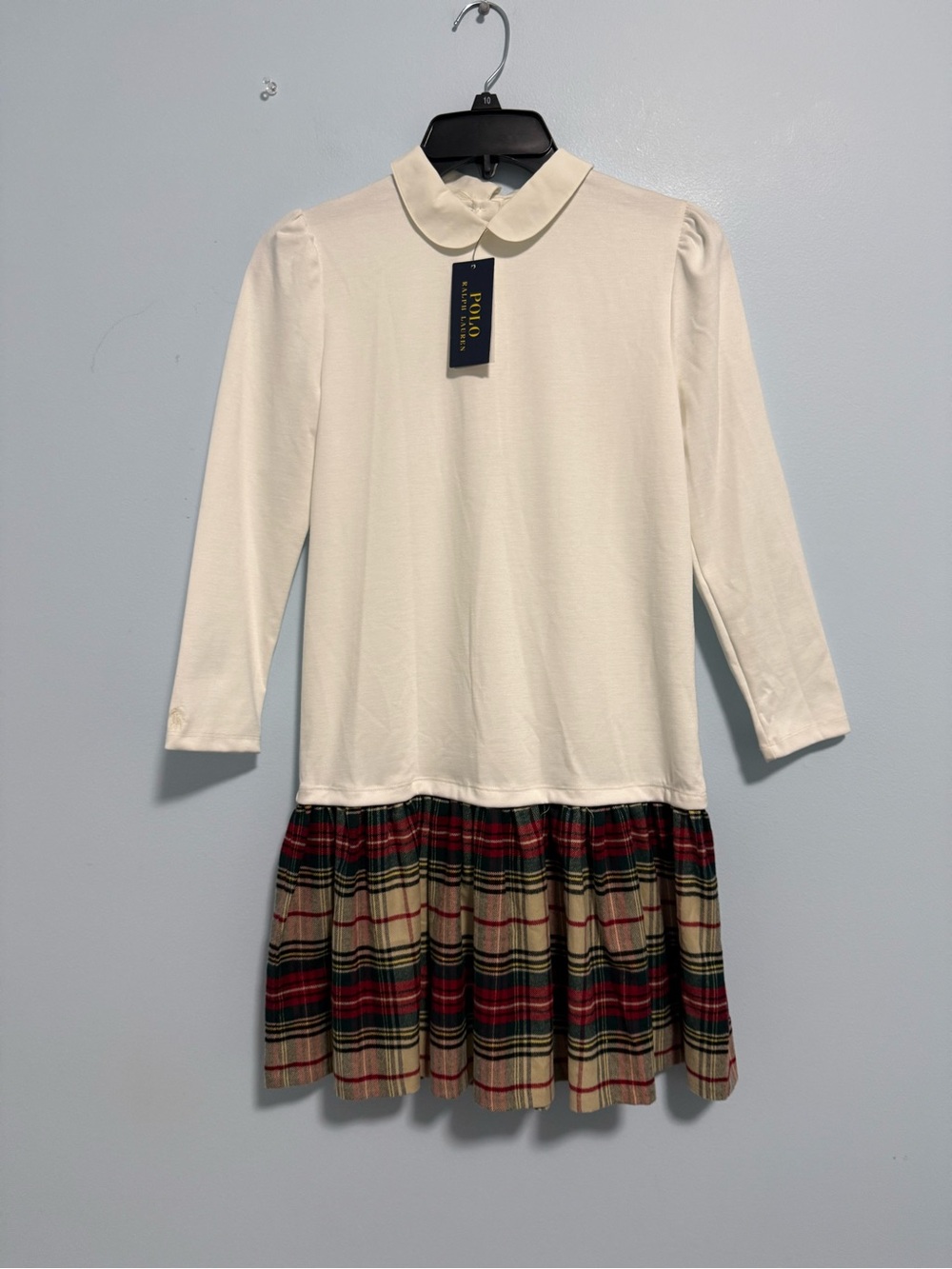 Polo Ralph Lauren Girls Plaid-Skirt Ponte Dress Size XL(16)